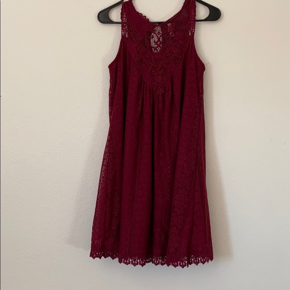 maroon mini/midi dress